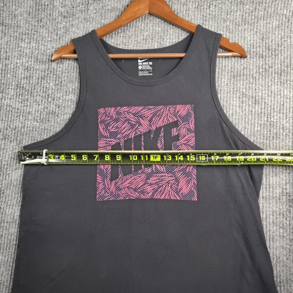 Nike The Nike Tee Graphic Tank Top Mens L Black Pink Logo Gym Athletic Fit 00s